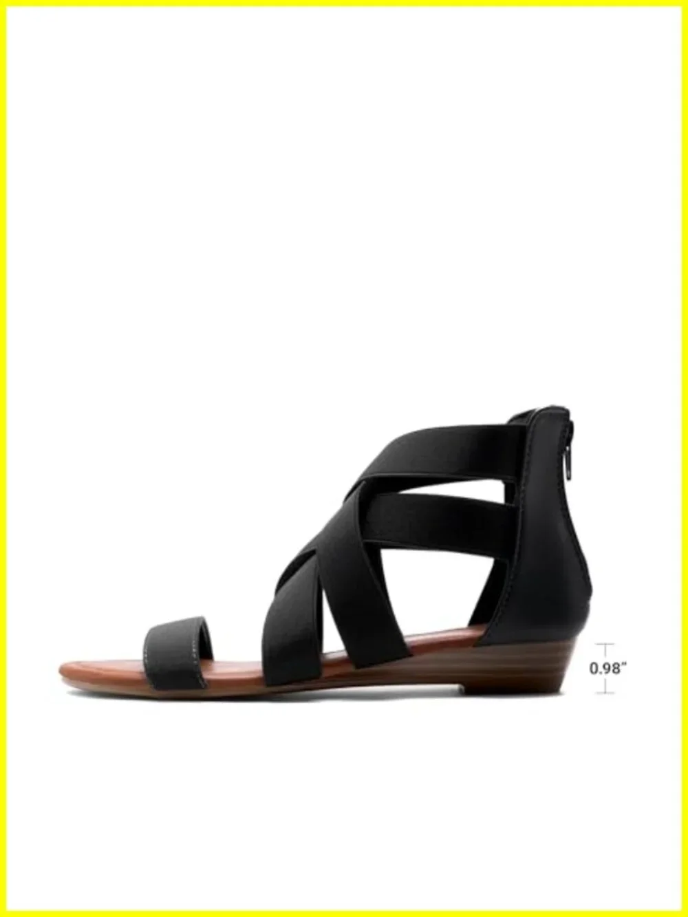 Women's Strappy Flat Sandals Gladiator with Back Zipper Slip-on